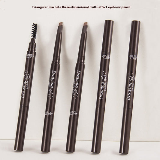 Ultra-fine Triangle Double-headed Eyebrow Pencil Automatic Rotation